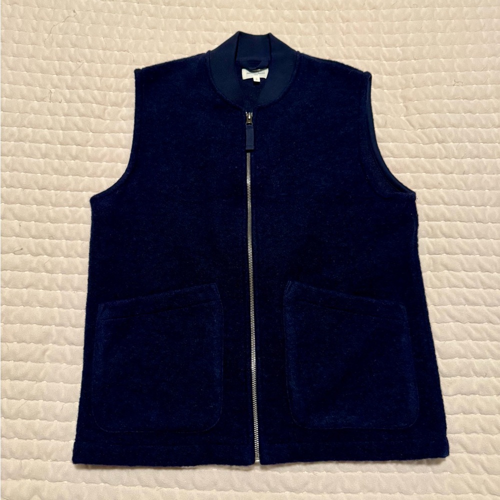 Hartford Boiled Wool-Blend Gilet Vest- Men’s Small, Navy